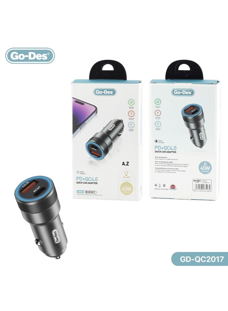 ELTRAZONE 45W PD Car Charger – Fast USB-C & USB-A Charging for iPhone, Android, Tablets & More - Image 2