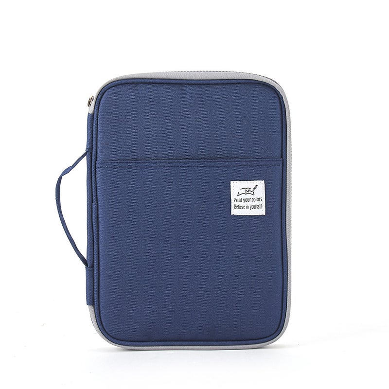 New 192/96 color pencil curtain sketch painting special Pencil Case art student storage bag stationery bag in stock Navy blue 