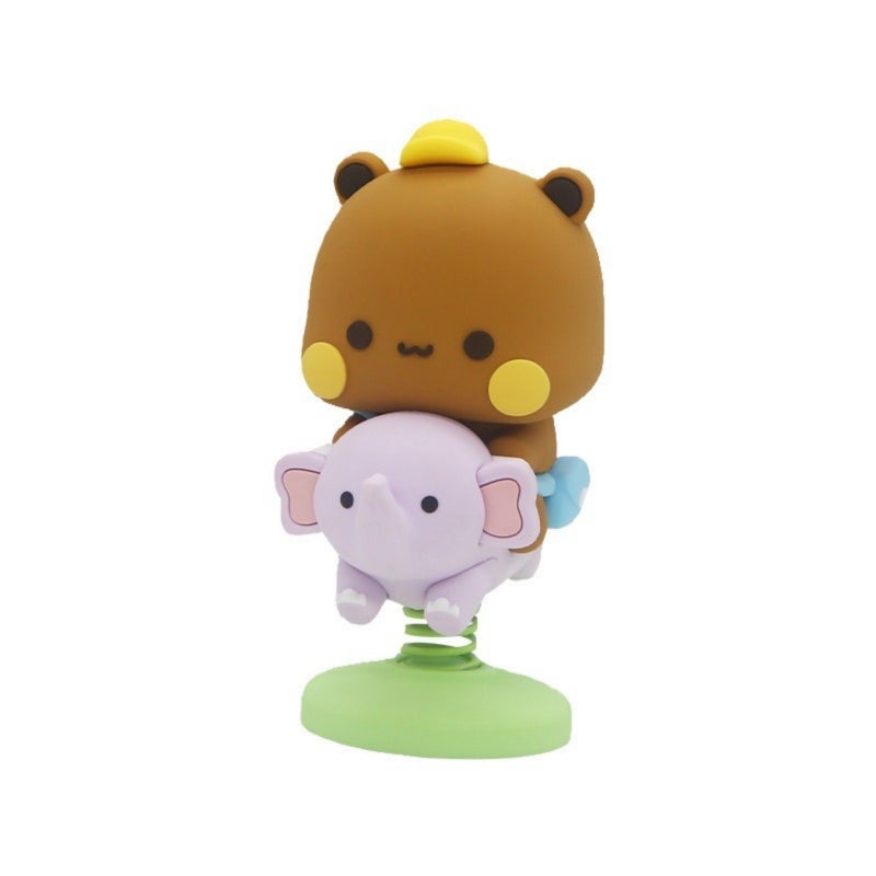 Panda Duo Cute Figurine Car Decor Trendy Toy Gift for Friends Desk Ornament - Image 1