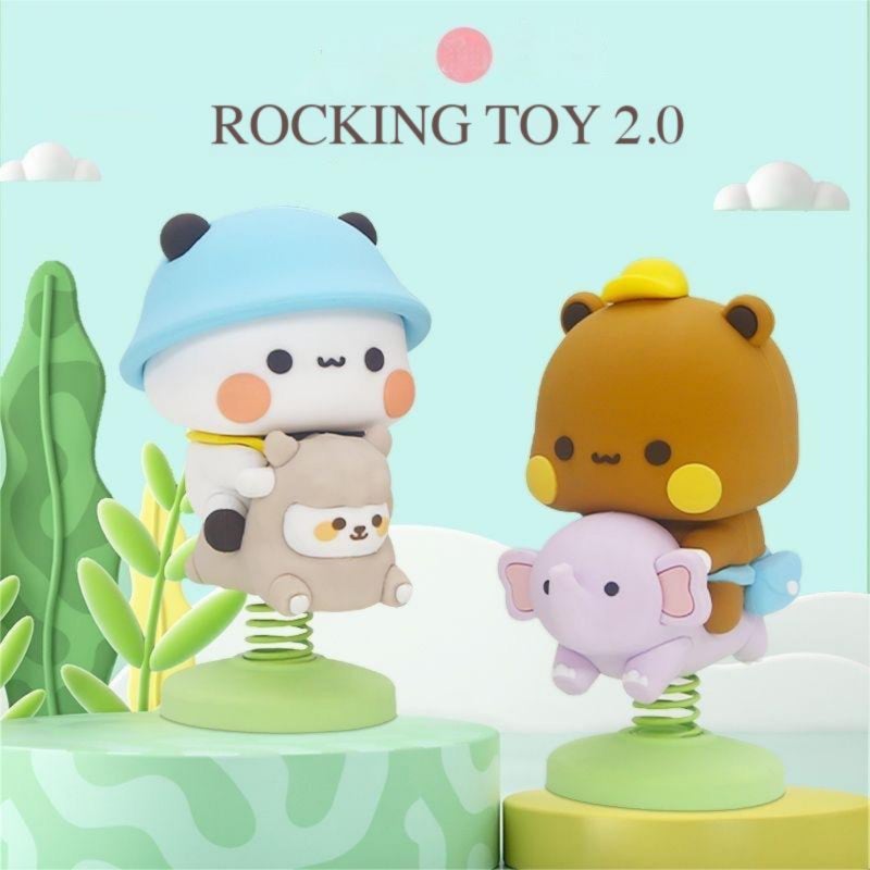 Panda Duo Cute Figurine Car Decor Trendy Toy Gift for Friends Desk Ornament - Image 3