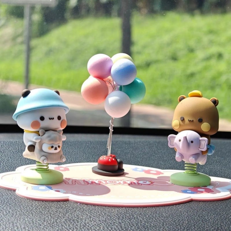 Panda Duo Cute Figurine Car Decor Trendy Toy Gift for Friends Desk Ornament - Image 5
