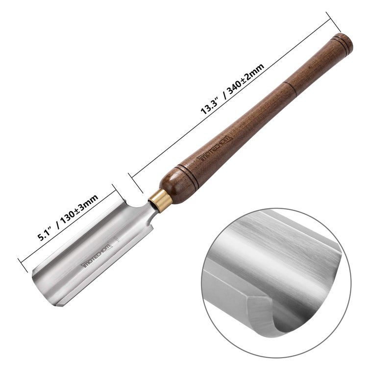 IMOTECHOM 2-Inches HSS Roughing Gouge Lathe Chisel Wood Turning Tools with Round Plastic Box and Hanging Bag - Image 2