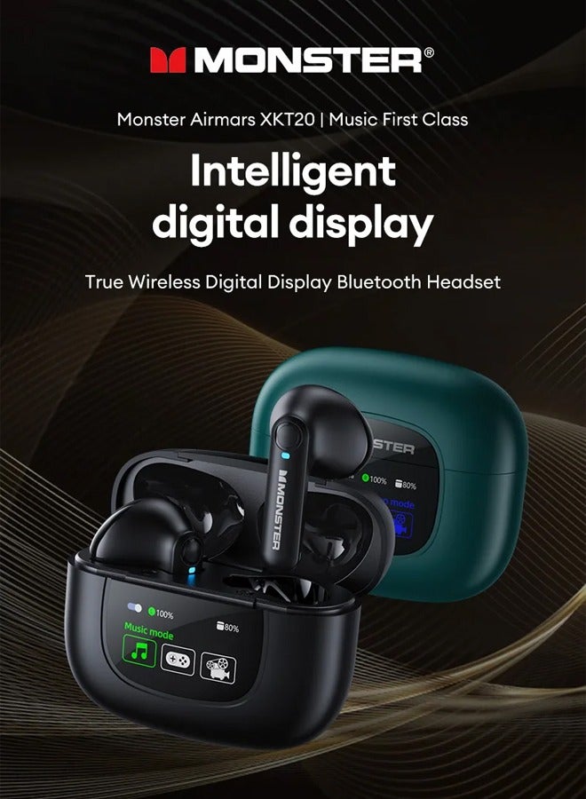 Monster XKT20 Wireless Bluetooth Earbuds Gaming Headphones Deep Bass Low Latency Game Headset with Built-in Microphone Noise Canceling Green - Image 5