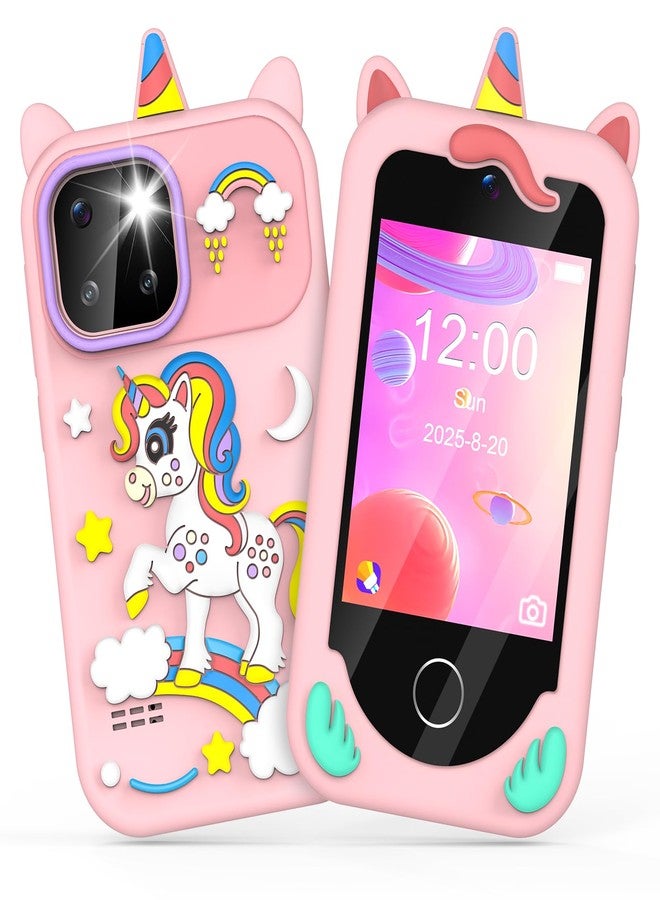 BESTOONE Kids' Phone Toy Imitate Smartphone Toy for 3-8 Year Old Girls & Boys - No Internet/Calls, HD Camera, MP3 Player, Learning Games | Christmas Birthday Gift for Toddlers (Pink) - Image 1