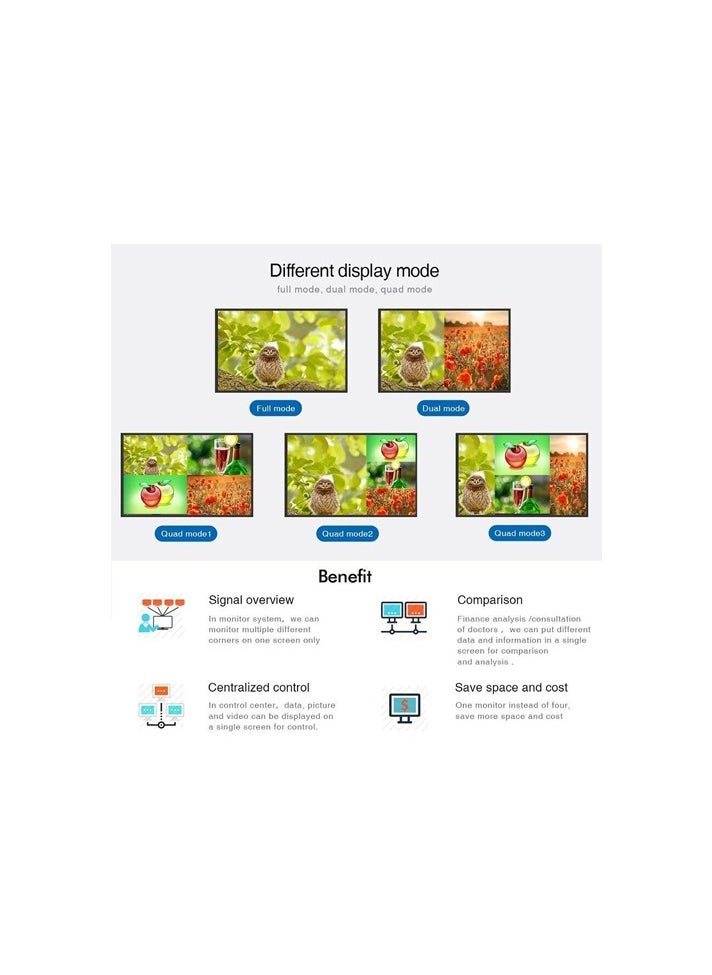 Lenkeng HDMI™ 4x1 Quad Multiviewer Switcher — 4 Inputs, Full HD 1080p  - Image 4