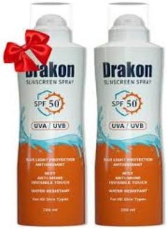 Drakon Sunscreen Lotion Spray With SPF50 2 Pieces 400Ml - pzsku/ZE793975BBC6E7209D291Z/45/_/1720386116/84786b37-5fa3-4e40-adfe-5416608517e2