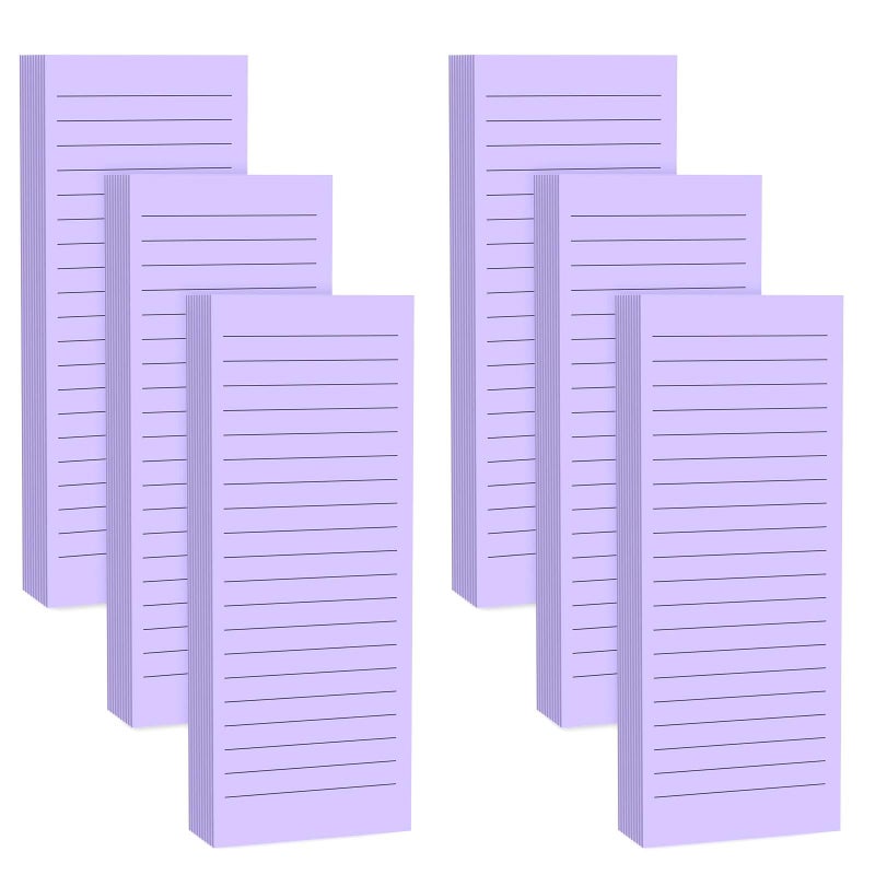 Nichela Magnetic Notepads Note Pads for Fridge with Full Magnet Back, 180 Sheets Purple Lined Refrigerator Notepad, 30 Sheets Per Pad for Grocery List, Shopping List, Office, Home, To-Do Lists & Memos - Image 1