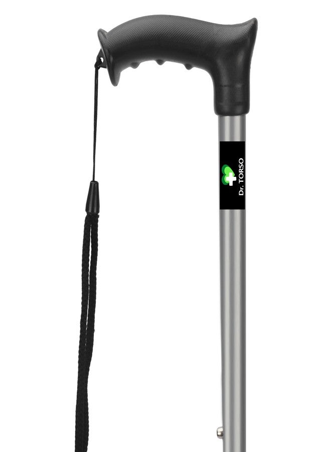 عصا المشي المتينة من دكتور تورسو بقاعدة ذاتية الوقوف وارتفاع قابل للتعديل، هيكل من الفولاذ الطري للرجال/النساء والمرضى وكبار السن (أسود Z) - Image 3