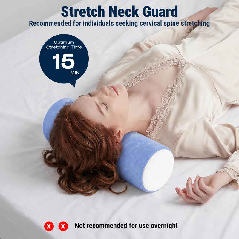 Cooling Memory Foam Neck Roll Pillow for Neck Pain Relief - Round Neck Support Pillow for Sleeping - Image 3