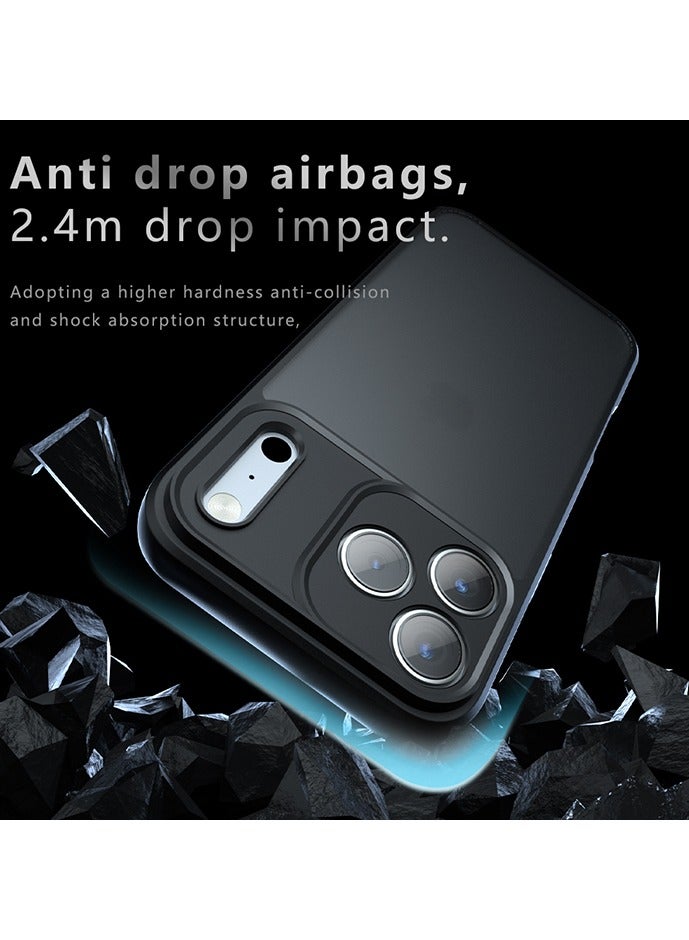 Case for iPhone 17 Pro Max 5G 6.9 inch, Frosted Translucent Back Protective Slim Phone Cover, Anti-Fingerprints, Anti-Fall Drop Protection, Shockproof Case for iPhone 17 Pro Max 5G (Black) - Image 2