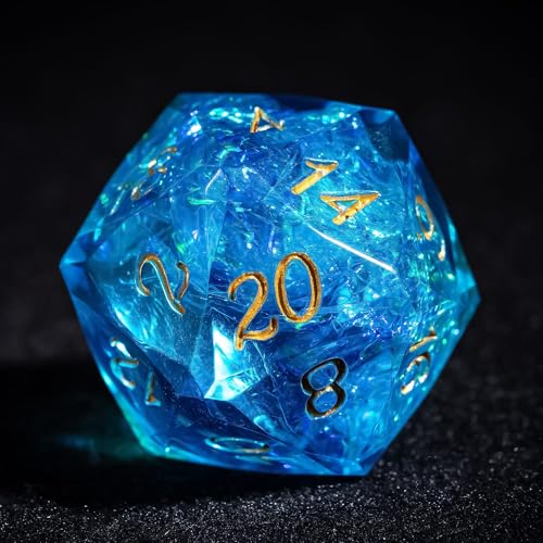 CRITALLIC 7PCS DND Dice SetTransparent Sharp Edge Dice Set DD RPG Polyhedral Diefor Dungeons and Dragons TTRPG Games Roleplaying Gameswith Gift BoxGalaxy Blue - Image 5