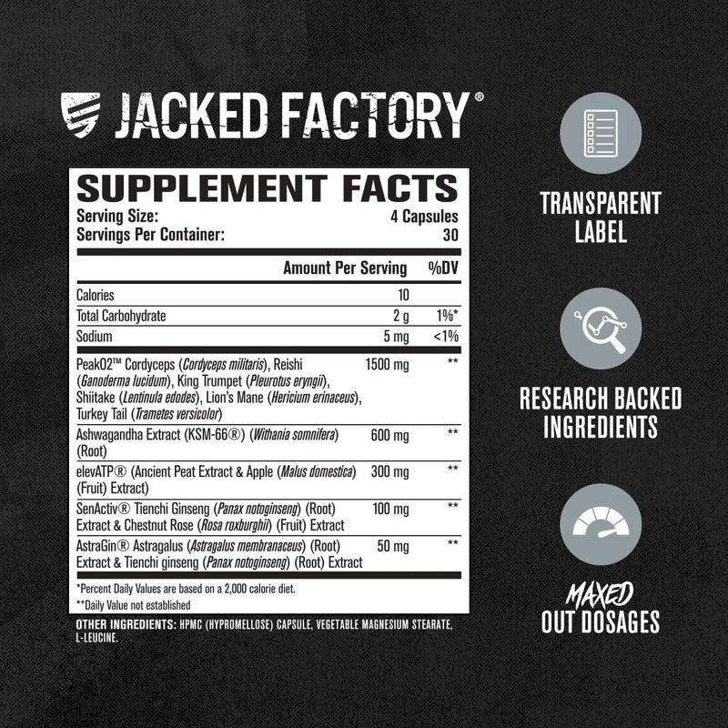 Jacked Factory BuildXT Max Muscle Builder for Men and Women  ATP Supplement with Peak02 Cordyceps KSM66 Ashwagandha  ElevATP for Muscle Recovery Muscle Growth Increased Endurance  120 Count - Image 5