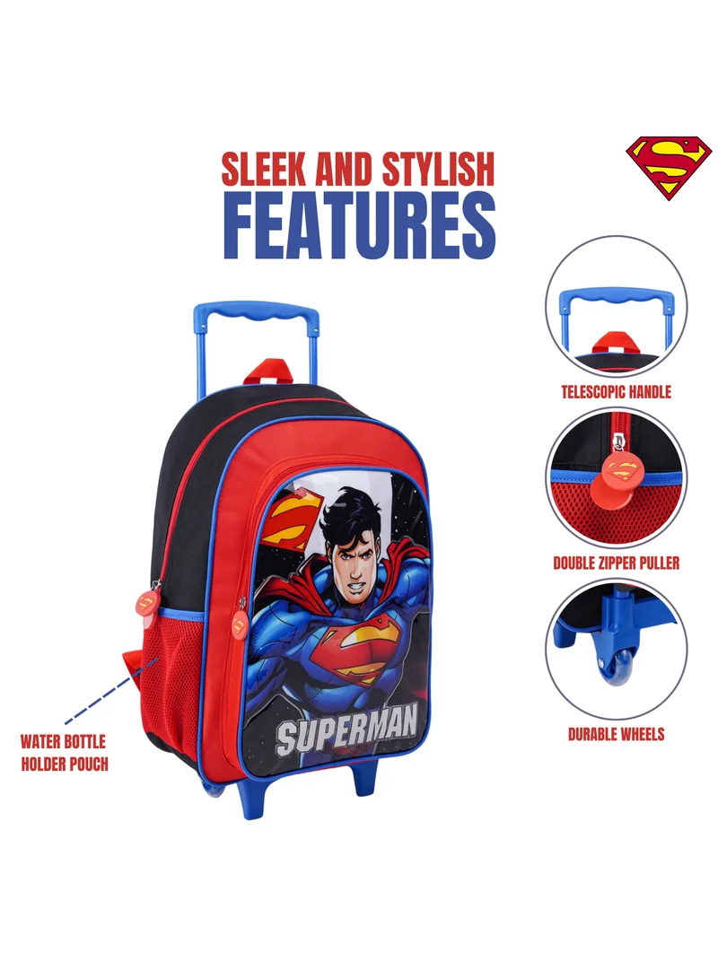 وارنر بروس Warner Bros. Superman Up In The Sky 5In1 Trolley Box Set 18" I Trolley I Lunch Bag I Water Bottle I Pencil Case I Lunch Box I Packaging