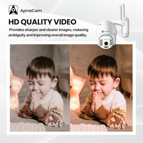 ApnaCam 3MP PTZ IP WiFi Outdoor IP66 Weatherproof Two-Way Audio Motion Detection Alarm SD Card Recording CCTV Surveillance Security Camera with 8 LEDs & IR’s Light, White - Image 4