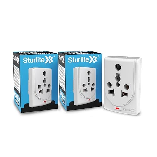 Sturlite Konvert Multiplug| 6-16 Amp| 2-Pin & 3-Pin Socket| Universal AC Travel Adapter| Premium Polycarbonate Body Socket| Compact Converter Plug for Travel, Home & Office Use - Pack of 2 - Image 1