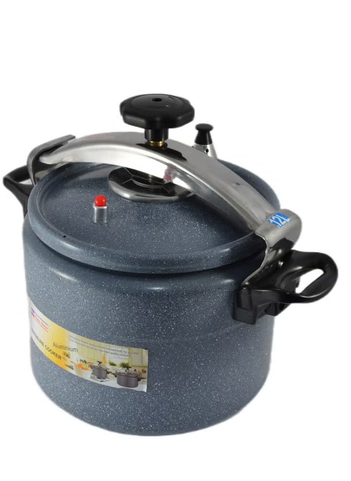 Homemaker 12L Ceramic-Coated Aluminium Pressure Cooker – 28cm Grey – Induction Base, Fast & Safe Cooking with Steam Valve – Ergonomic Handles & Even Heat Distribution  - Image 3