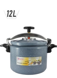 Homemaker 12L Ceramic-Coated Aluminium Pressure Cooker – 28cm Grey – Induction Base, Fast & Safe Cooking with Steam Valve – Ergonomic Handles & Even Heat Distribution  - Image 1