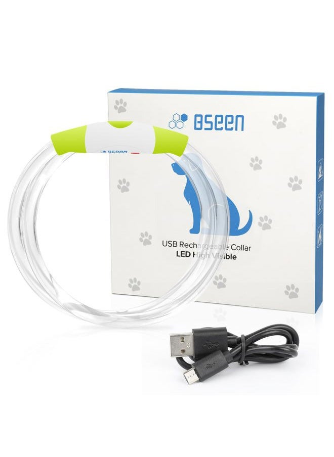 BSEEN - Led Dog Collar, BSEEN USB Rechargeable Flash Dog Necklace Light, Pet Safety Collar Makes Your Beloved Dogs Be Seen at Night for Small Medium Large Dogs - Image 1