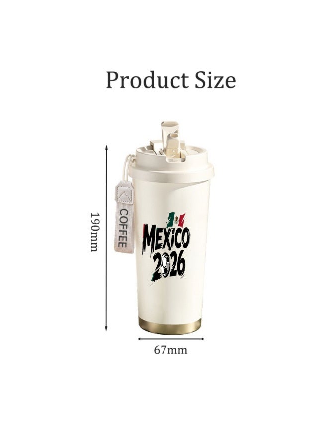 FIFA 520ml World Cup Printed Stainless Steel Insulated Water Bottle Double Wall Vacuum Thermal Flask Leakproof Cup for Hot & Cold Drinks - Image 2