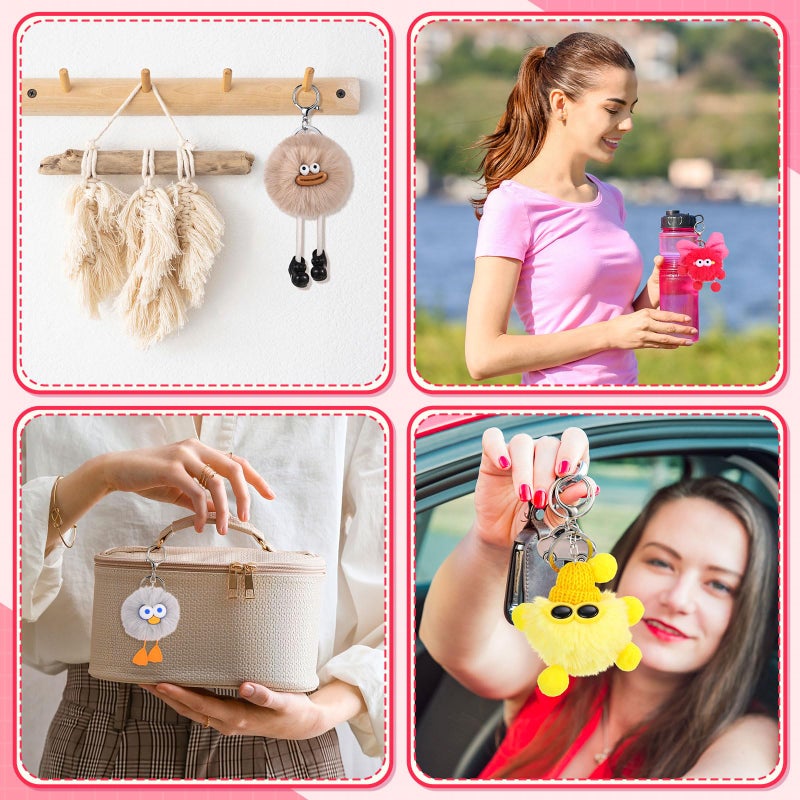 Equsion 30 Pcs Mini Cute Plush Keychain Bulk Christmas Gifts bulk Bag Purse Charm Christmas Stocking Stuffers Goodie Bag(Adorable) - Image 5