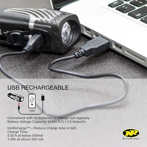 NiteRider مصباح دراجة نيترايدر لوميينا مايكرو 850 الأمامي LED قابل لإعادة الشحن عبر USB مقاوم للماء للدراجات الجبلية والطرق والتنقل في المدن والدراجات الحضرية، أسود، 6783 - Image 4