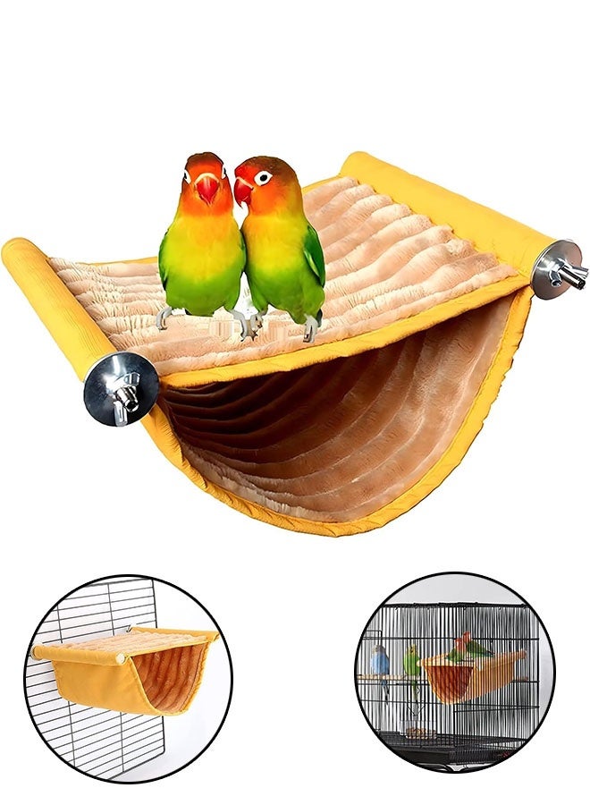 Bird Nest House, Bird House Hammock, Parrot, Yellow, Plush - Image 1