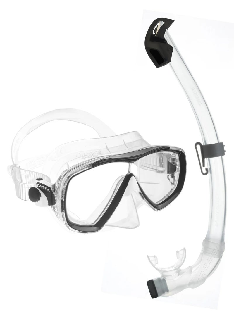 Cressi Estrella + Seal Dry Snorkel Combo Clear/Black - Image 1