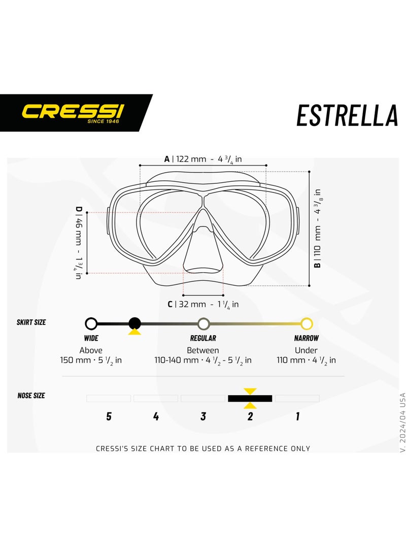 Cressi Estrella + Seal Dry Snorkel Combo Clear/Black - Image 2