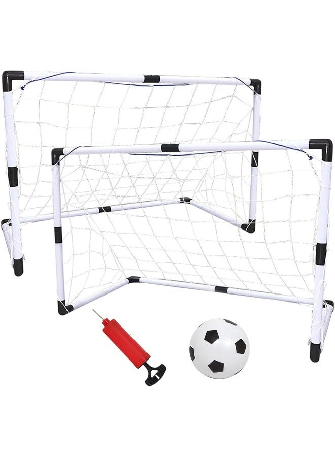 Baby Football Goal Post, Mini Football Net with 2 Mini Soccer Goals Pump and Soccer Ball, Fun Activity Creative Play Set For Kids