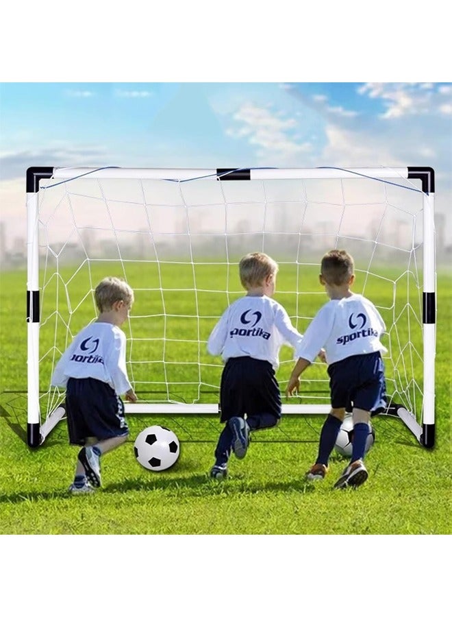 Baby Football Goal Post, Mini Football Net with 2 Mini Soccer Goals Pump and Soccer Ball, Fun Activity Creative Play Set For Kids
