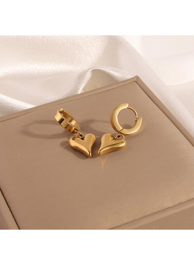 Titanium Steel Earrings Korean Style High-grade Fashionable Simple Design Stainless Steel Lovely Earrings Non-fading All-matching Earrings 