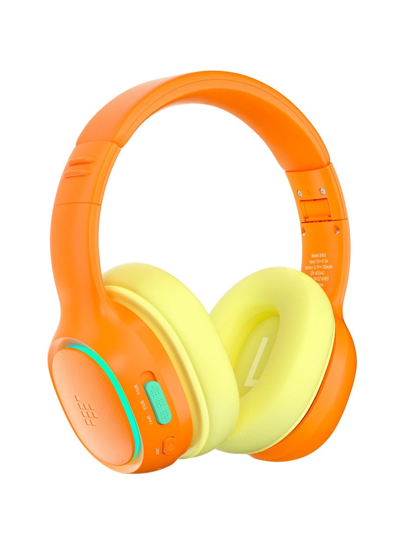 Tronsmart Tronsmart KH03 Kids Noise Cancelling Bluetooth Headphones, Safe Volume Control, Wireless Headphones with Light & Microphone, 70H Playtime, Built-in Audio Cable, for School/Travel/Airplane(Orange)  - Image 1