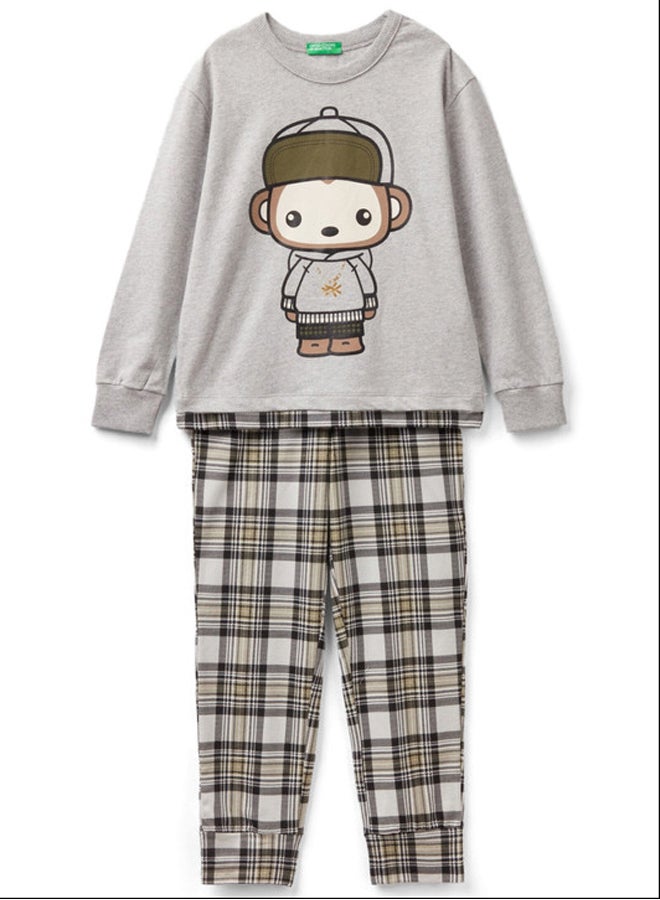Benetton LONG PYJAMAS WITH MASCOT PRINT  - Image 3