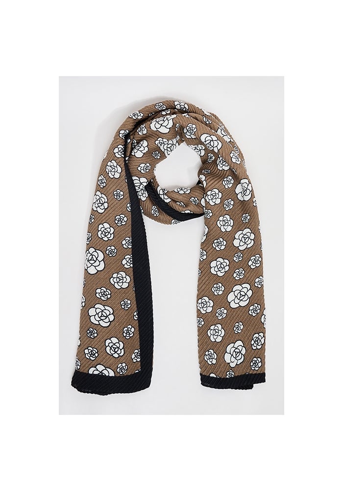 R&B Floral Print Scarf, 180X85cm - Image 1