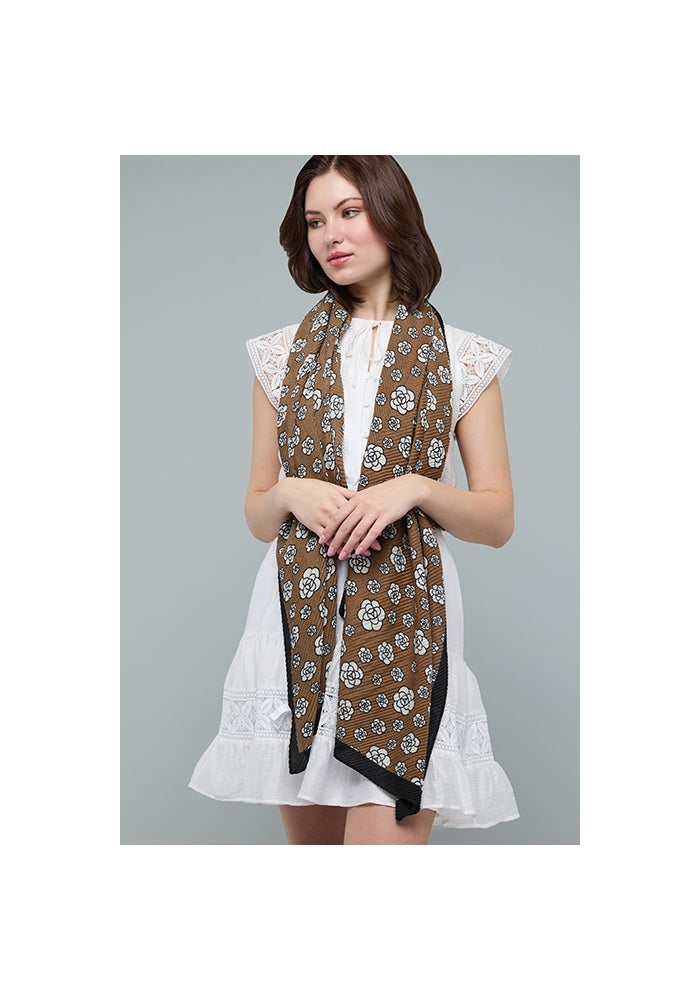 R&B Floral Print Scarf, 180X85cm - Image 4