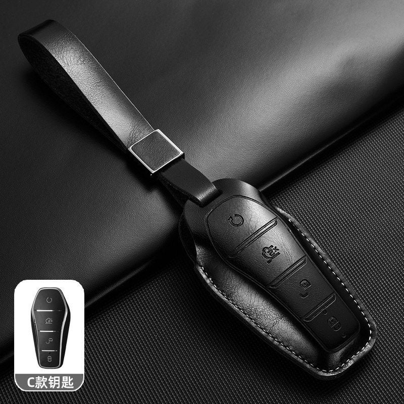 BYD keycase compatible with Korean, Qin Plus DM-i, Song Pro, Dolphin, Yuan, Tang EV, Sea Lion 06, Seagull 07, Destroyer 05- premium PU leather protective case - Image 1