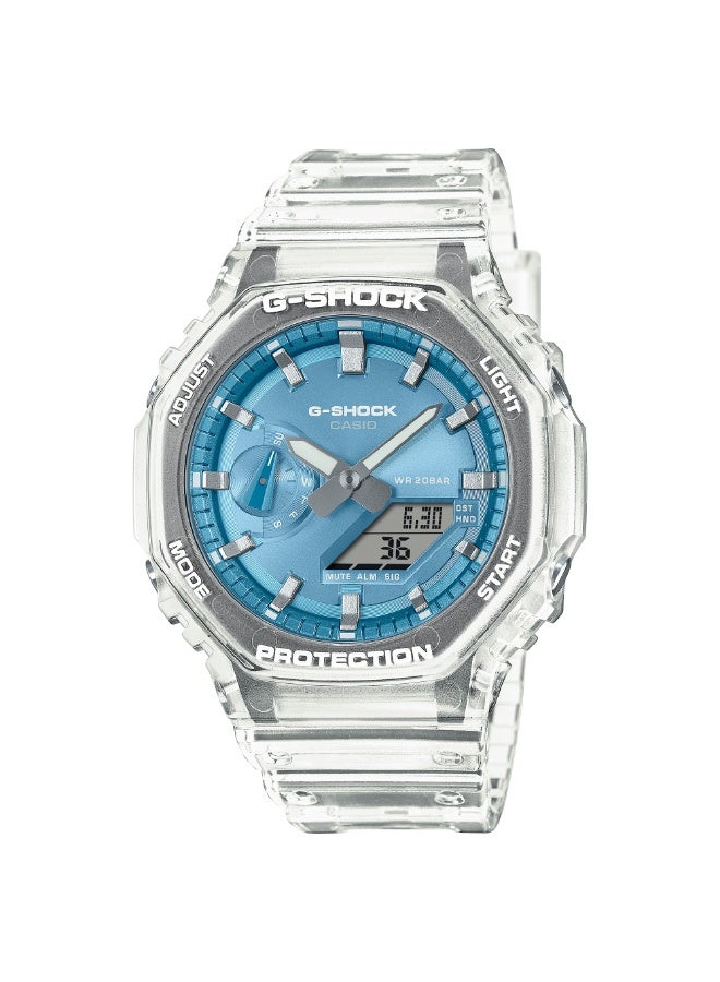 Casio G-Shock GA-2100BM-7A2 Analog-Digital Men's Watch | Transparent Resin Strap | Sky Blue Metallic Dial | Carbon Core Guard | 200M Water Resistant - Image 1