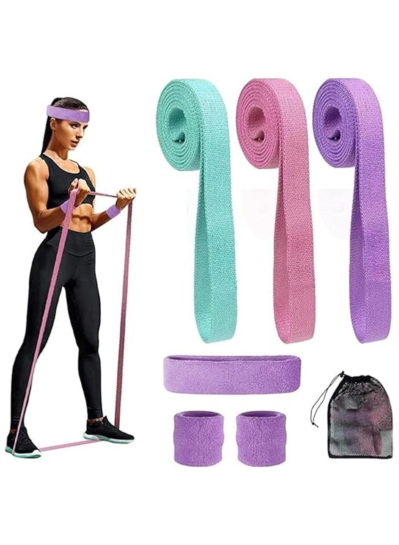 أركايوبتيركس طقم احزمة مقاومة دائرية مطاطية ومضادة للانزلاق للارجل والارداف، شريط تمرين قماشي مجموعة للتمارين الرياضية وللياقة البدنية من سبورجوجو - 3 قطع في العبوة - Image 1