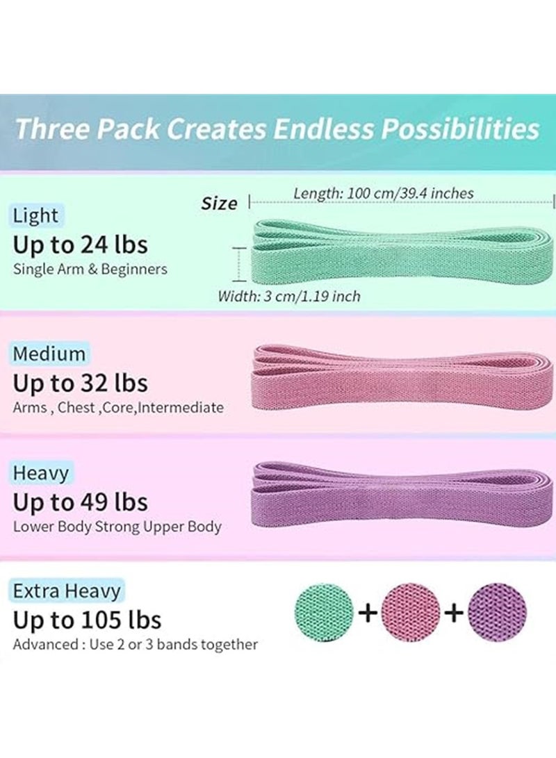 أركايوبتيركس طقم احزمة مقاومة دائرية مطاطية ومضادة للانزلاق للارجل والارداف، شريط تمرين قماشي مجموعة للتمارين الرياضية وللياقة البدنية من سبورجوجو - 3 قطع في العبوة - Image 2