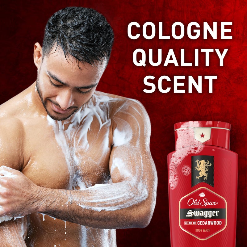 Old Spice Refreshing Body Wash for Men, 3X Defense, 24/7 Shower Fresh with Long Lasting Scent, Red Collection, Swagger with Cedarwood Scent, 24 oz (Pack of 2) - Image 4