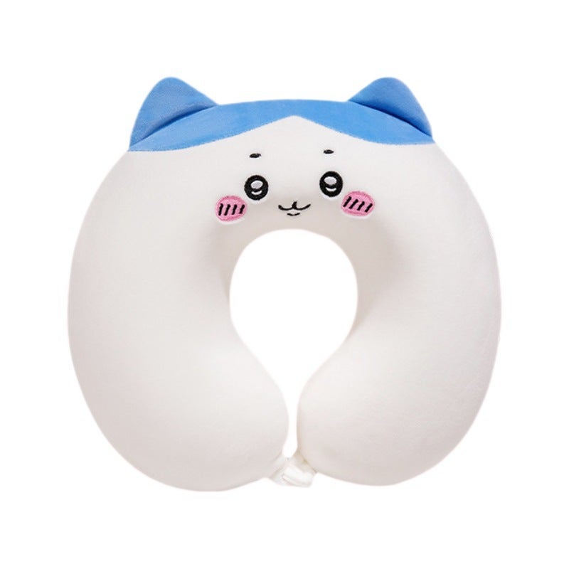 U-shaped Travel Neck Pillow with Plush Cover - Memory Foam - Image 4