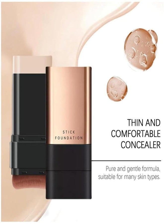 Calyrex Flawless Eraser Foundation stick with Brush, Double Head Face Make Up, Multi-Use Waterproof Traceless Long-Lasting Repair - Image 2