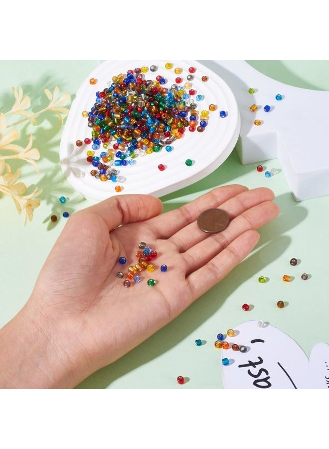 Craftdady 6/0 Glass Seed Beads 4mm About 4500Pcs Transparent Silver Lined Small Round Pony Loose Spacer Beads Random Mixed Colors for Jewelry Making Hole: 1.5mm - Image 4
