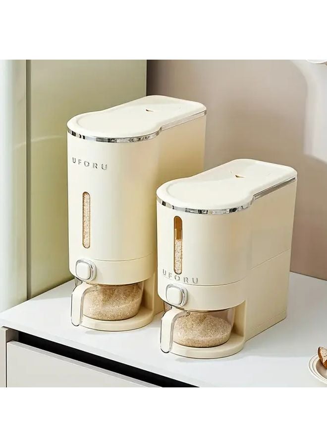 Large Capacity Cream White Rice Dispenser Airtight BPA Free Plastic Big Size - Image 2