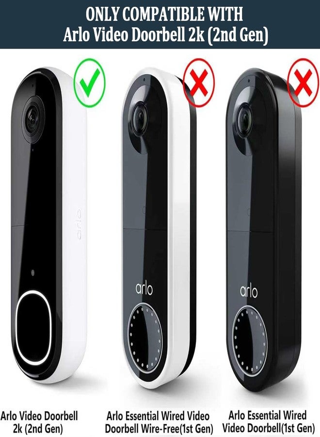 KTCEFE Anti-Theft Doorbell Mount Compatible with Arlo Video Doorbell 2K/HD (2nd Gen), No-Drill Adjustable Mounting Bracket for Arlo Doorbell Camera, Accessories for Apartments, Businesses Home (Black) - Image 3