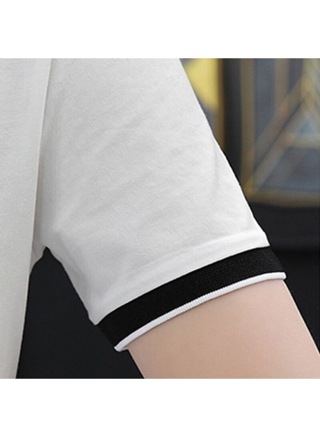 Tucano Men's Short Sleeve Polo Shirt Solid Color Classic Business Casual Turn-down Collar Fashion All-match Top Men's Clothing Black 2XL - Image 3