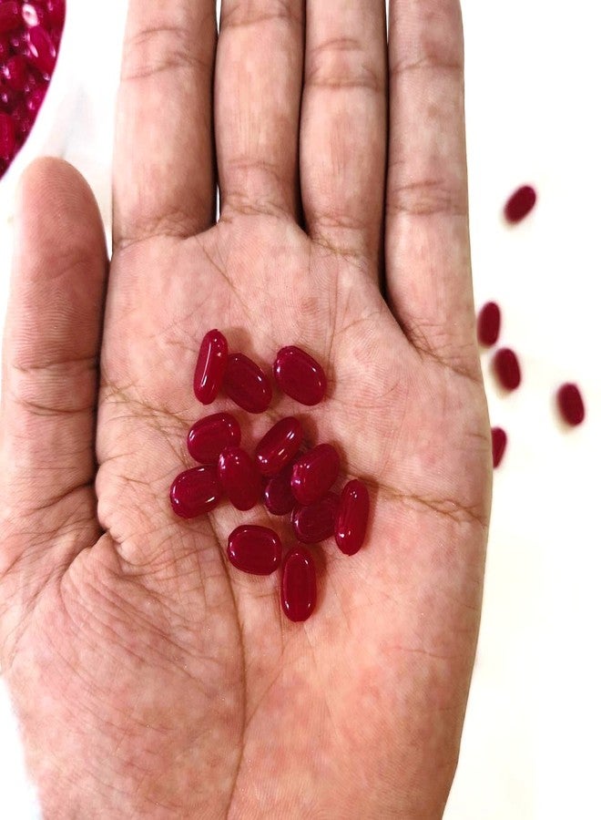 LECRAFT-A Wide Variety of Embroidery Tablet Beads for All Your Craft Needs Pack of 100pc (Cherry red) - Image 4