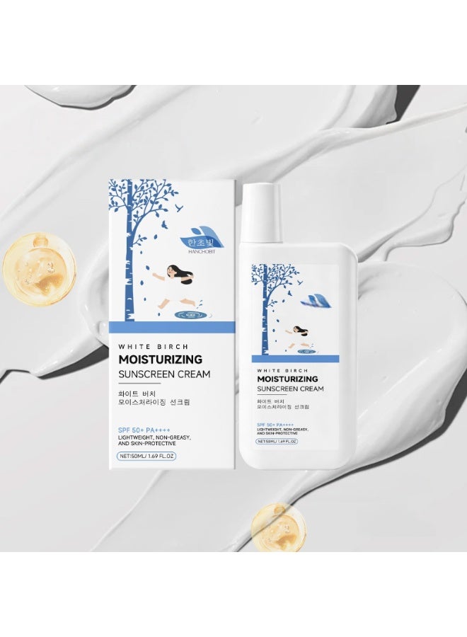 HANCHOBIT Lightweight and Gentle Sunscreen, refreshing and non-sticky, suitable for daily outdoor use, moisturizing and hydrating, ideal for outdoor activities and daily skincare (50ml). - Image 1
