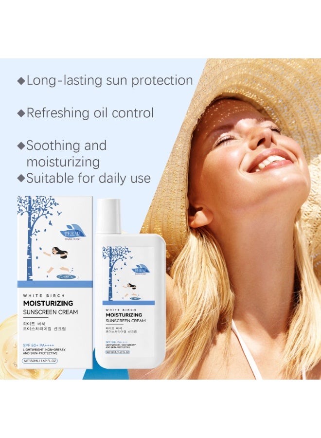 HANCHOBIT Lightweight and Gentle Sunscreen, refreshing and non-sticky, suitable for daily outdoor use, moisturizing and hydrating, ideal for outdoor activities and daily skincare (50ml). - Image 5
