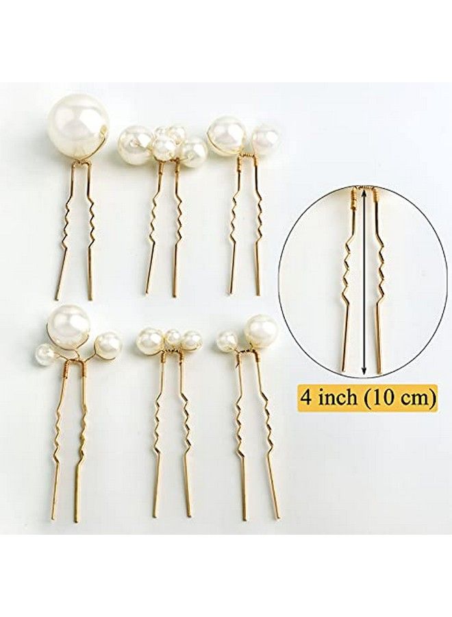 Sppry Wedding Pearl Hair Pins (12Pcs) U Shaped Hair Accessories For Bridal Women (Gold) - Image 5
